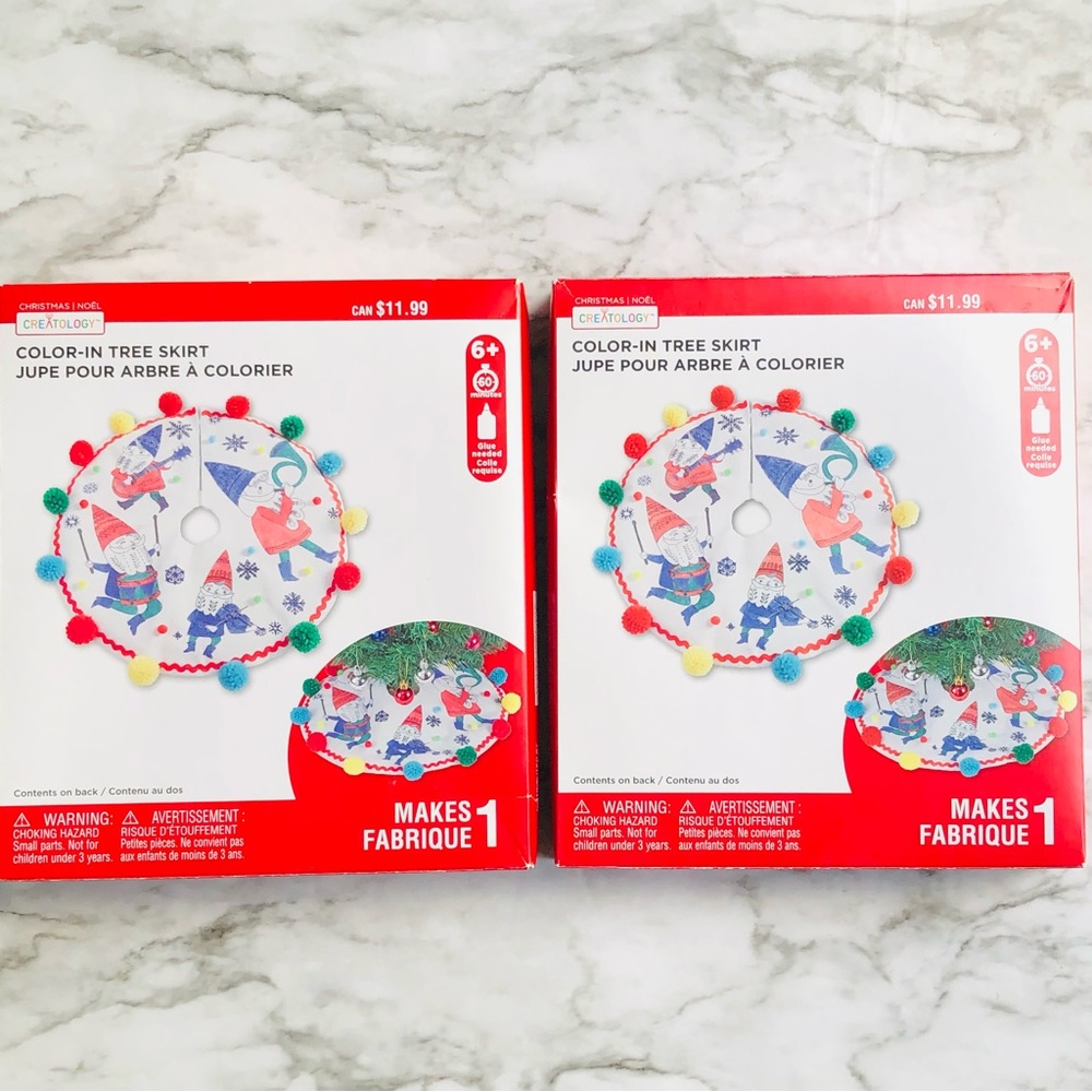 Christmas Creatology Color In Tree Skirt 2 pk